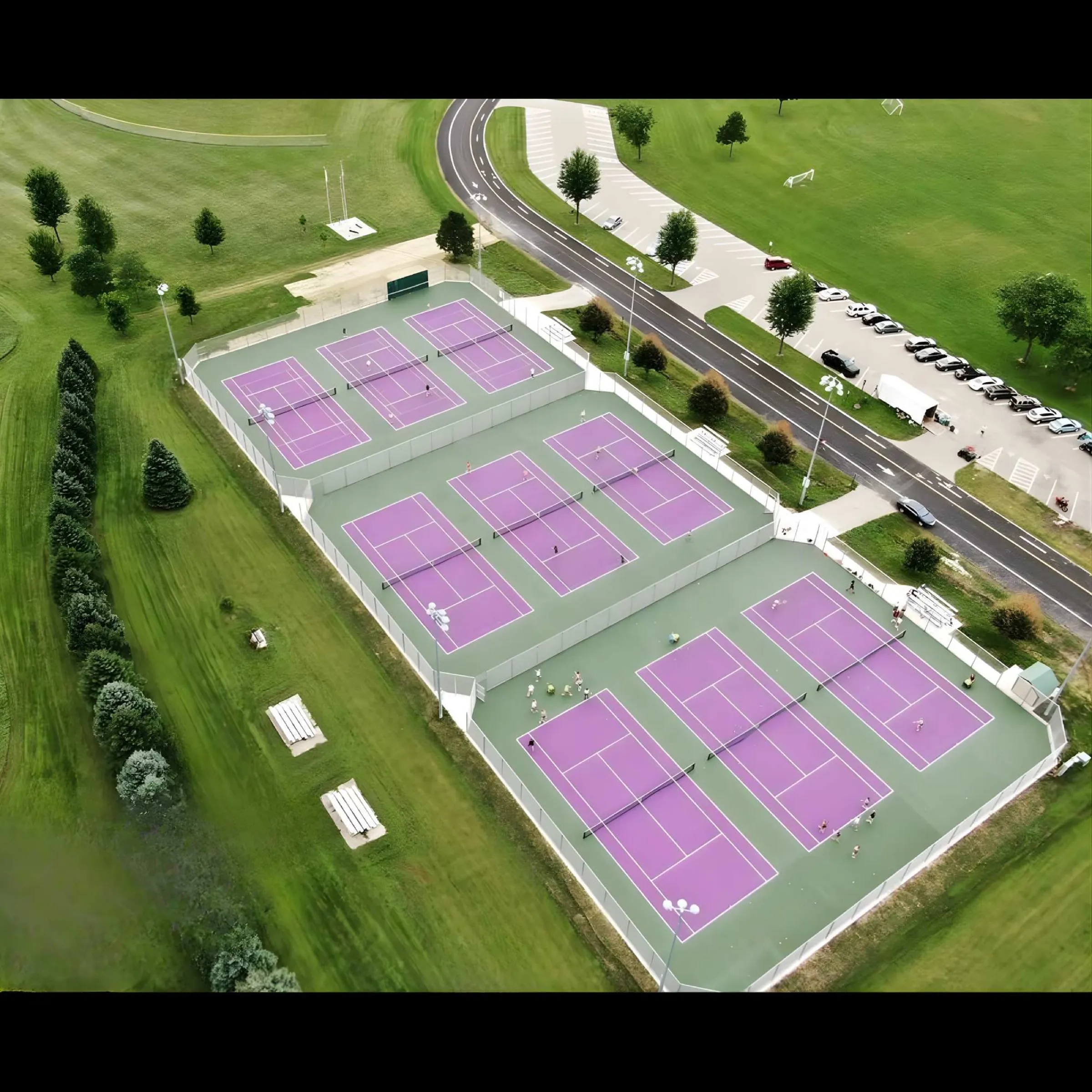 Black & Orange Tennis Courts